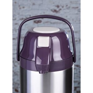 4,5 Litre İnox Pompalı Çelik Termos Ckr-2009 Mor