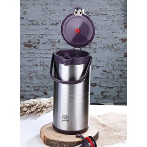 4,5 Litre İnox Pompalı Çelik Termos Ckr-2009 Mor