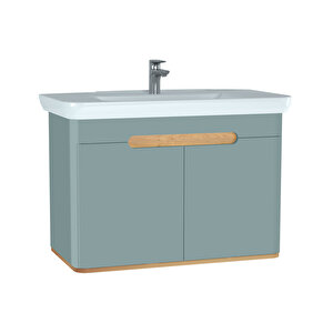 Vitra Sento Lavabo Dolabı 100 Cm Kapaklı Mat Fiyord Yeşili 65872 Beyaz