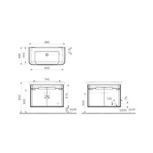 Vitra Sento Lavabo Dolabı 100 Cm Kapaklı Mat Fiyord Yeşili 65872 Beyaz