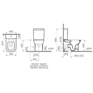 Vitra S20 Square Klozet 5512l003-0092 ( Ürün Tek Klozettir, Takım Değildir.) Beyaz