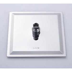 T-may Banyo Sart Kare Tepe Duş Seti Başlığı 30x30 Paslanmaz Metal