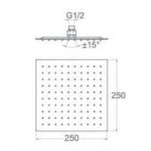 T-may Banyo Sart Kare Tepe Duş Seti Başlığı 25x25 Paslanmaz Metal