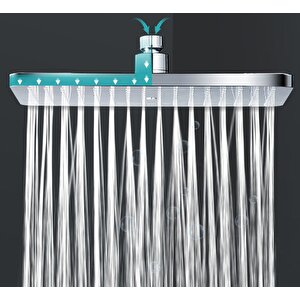 T-may Banyo Belen Kare Tepe Duş Seti Başlığı Krom Paslanmaz