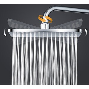 T-may Banyo Belen Kare Tepe Duş Seti Başlığı Krom Paslanmaz