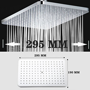 T-may Banyo Belen Kare Tepe Duş Seti Başlığı Krom Paslanmaz
