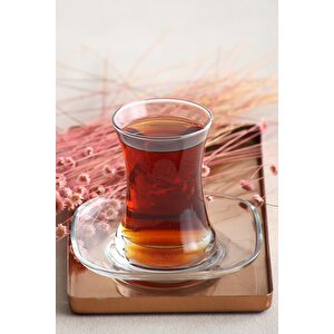 Zen Sade Çay Seti Çay Takımı - Çay Bardağı Takımı Tabağı 12 Prç.