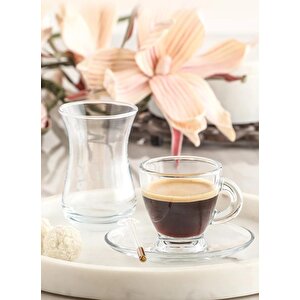 Lav Sohbet 18 Parça Set - Çay Bardağı Tabağı Kahve Fincanı Seti Takımı