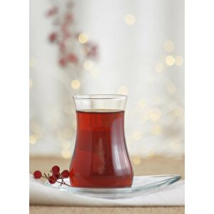 Eva Çay Takımı Çay Seti - Çay Bardağı Ve Tabağı 24 Prç.12 Kişilik