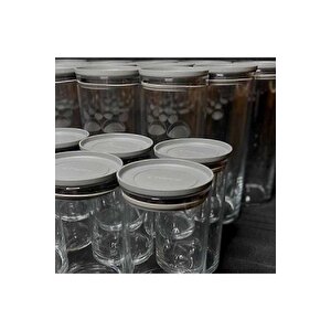 Paşabahçe 43756 Vakumlu Cam Kavanoz - Cam Erzak Saklama Kabı 6 Lı Gri