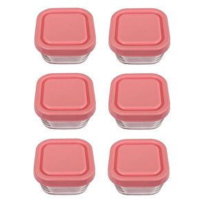 Paşabahçe 53223 Snowbox 6 Lı Cam Saklama Kabı 275cc Pembe