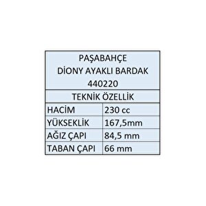 Paşabahçe 440220 Ayaklı Kadeh - Ayaklı Bardak 12 Li Özel Seri Diony