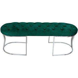 Vi̇ego Silver Yeşi̇l-kapitoneli Model Puf&bench&koltuk-oturak-uzun Makyaj Puff-yatak Odası Ucu&önü Yeşil