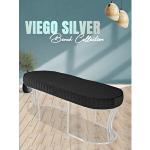 Vi̇ego Silver Stri̇ped-kapitoneli Chester Model Puf & Bench & Koltuk & Uzun Makyaj Puff & Yatak Ucu Antrasit