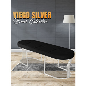 Viego Silver Collection-kapitoneli Chester Model Puf & Bench & Koltuk & Uzun Makyaj Puff & Yatak Ucu Siyah