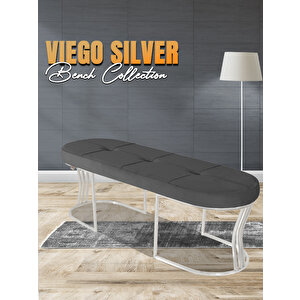 Viego Silver Collection-kapitoneli Chester Model Puf & Bench & Koltuk & Uzun Makyaj Puff & Yatak Ucu Gri