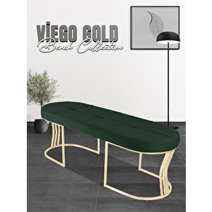 Vi̇ego Gold Collecti̇on-kapitoneli Chester Model Puf & Bench & Koltuk & Uzun Makyaj Puff & Yatak Ucu Yeşil