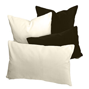 Arasta Design 2'li Set Beyaz Kırlent Kılıfı, Düz Renk Kadife Kırlent Kılıfı, 43x43 Cm