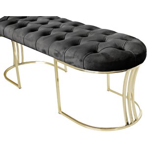 Vi̇ego Gold Antrasi̇t-kapitoneli Model Puf&bench&koltuk-oturak-uzun Makyaj Puff-yatak Odası Ucu&önü