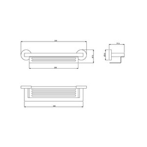 Rita Banyo Duş Rafı Mat Siyah Paslanmaz- Pirinç Malzeme 140112009s