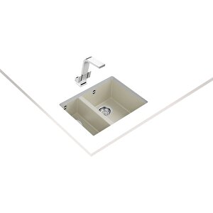 Square 560 Tg Bright Cream Tezgahaltı Granit Eviye Krem 56 Cm 115260032