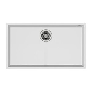 Square 72.40 Tg Tek Hazneli Tezgahaltı Beyaz Te Granite Evye