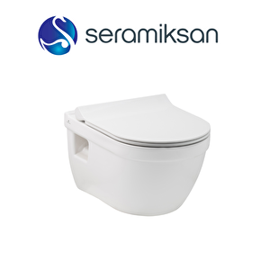 Seramiksan Neon Kanalsız Asma Klozet A151101H,Yavaş Kapak
