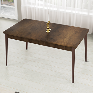 Lav Serisi 80x132 Beyaz Mermer Desen Masa Takımı Ve Gold Halkalı 6 Cappucino Sandalye Cappucino