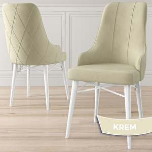 Kar Serisi 80x132 Açılabilir Mdf Beyaz Masa Takımı Ve 4 Krem Sandalye