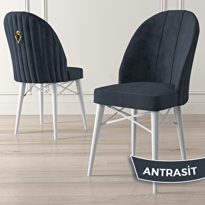 Elf Serisi 80x132 Açılabilir Beyaz Masa Takımı Ve 6 Antrasit Sandalye