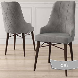 Kar Serisi 80x132 Açılabilir Mdf Beyaz Ceviz Ayak Masa Takımı Ve 4 Gri Sandalye
