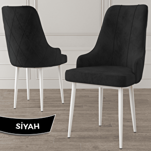 Eta Serisi 80x132 Açılabilir Mdf Beyaz Mermer Desen Masa Takımı 4 Siyah Sandalye Ve 1 Bench