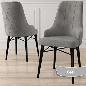 Kar Serisi 80x132 Açılabilir Mdf Siyah Mermer Desen Masa Takımı Ve 6 Gri Sandalye