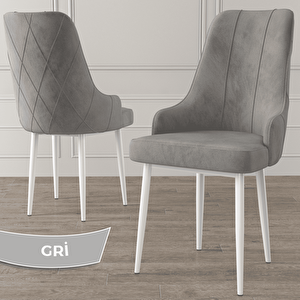 Eta Serisi 80x132 Açılabilir Mdf Beyaz Mermer Desen Masa Takımı 4 Gri Sandalye Ve 1 Bench