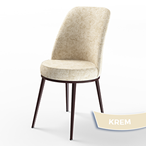 Han Serisi 70x114 Açılabilir Mdf Barok Ahşap Desen Masa Takımı Ve 6 Krem Sandalye