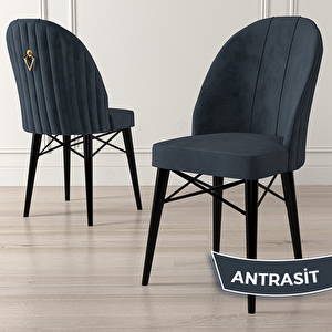 Elf Serisi 80x132 Açılabilir Siyah Mermer Desen Masa Takımı 4 Antrasit Sandalye Ve 1 Bench