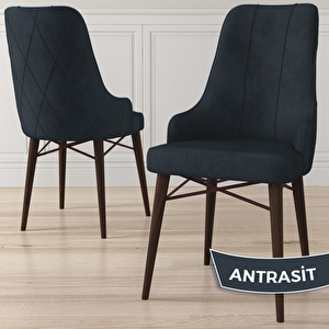 Kar Serisi 80x132 Açılabilir Mdf Beyaz Ceviz Ayak Masa Takımı Ve 6 Antrasit Sandalye