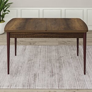 Eta Serisi 80x132 Açılabilir Mdf Barok Ahşap Desen Masa Takımı Ve 4 Siyah Sandalye Siyah