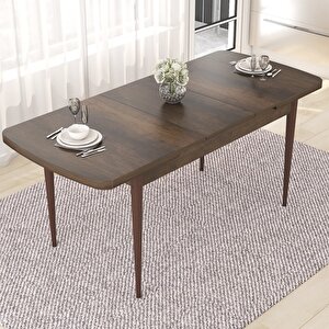 Nef Serisi 70x114 Açılabilir Mdf Barok Ahşap Desen Masa Takımı Ve 6 Krem Sandalye