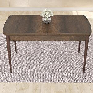 Nef Serisi 70x114 Açılabilir Mdf Barok Ahşap Desen Masa Takımı Ve 6 Cappucino Sandalye Cappucino