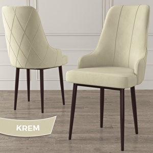 Eta Serisi 80x132 Açılabilir Mdf Barok Ahşap Desen Masa Takımı 4 Krem Sandalye Ve 1 Bench