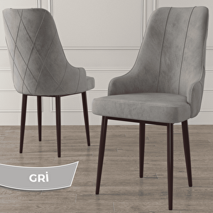 Eta Serisi 80x132 Açılabilir Mdf Barok Ahşap Desen Masa Takımı 4 Gri Sandalye Ve 1 Bench