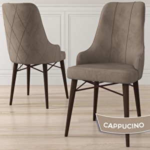 Kar Serisi 80x132 Açılabilir Mdf Beyaz Ceviz Ayak Masa Takımı 4 Cappucino Sandalye Ve 1 Bench