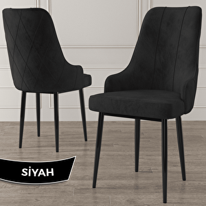 Eta Serisi 80x132 Açılabilir Mdf Siyah Mermer Desen Masa Takımı Ve 6 Siyah Sandalye