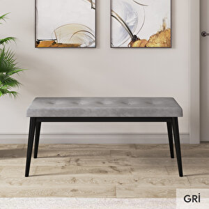 Eta Serisi 80x132 Açılabilir Mdf Siyah Mermer Desen Masa Takımı 4 Gri Sandalye Ve 1 Bench