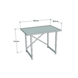 Metal Kitaplık 5 Raflı + 60x90 Çalışma Masası Atlantik Çam