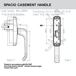 G-u Çi̇ft Açilim Eksenl Pencere Kolu Spacio Aksmar Gri