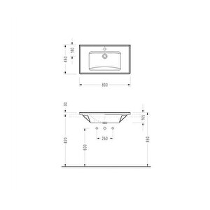 Star 46x80 Cm Tezgah Etajerli Mobilya Dolap Uyumlu Lavabo 3035txs110h