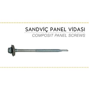 Ayaz 5.5x75 Trapez Çatı Vidası Sandviç Panel 5mm 1000 Adet 1 Koli