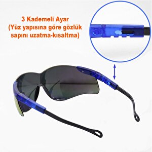 S800 İş Güvenlik Gözlüğü 4 Hareketli Kulak Ayarlı Koruyucu Gözlük Gökkuşağı